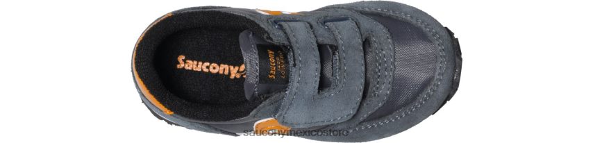 Saucony tenis baby jazz con velcro niños gris/naranja P4B2Z0992