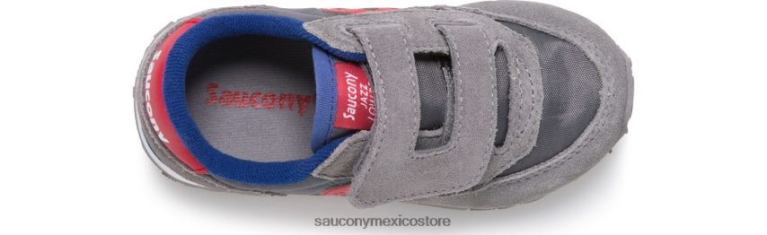 Saucony tenis baby jazz con velcro niños gris/rojo P4B2Z0993