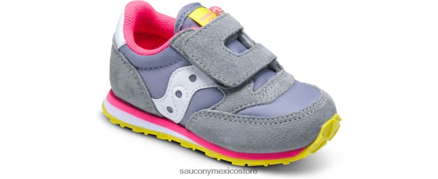 Saucony tenis baby jazz con velcro niños gris/rosa P4B2Z0990