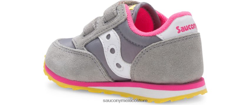 Saucony tenis baby jazz con velcro niños gris/rosa P4B2Z0990