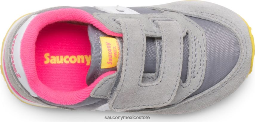Saucony tenis baby jazz con velcro niños gris/rosa P4B2Z0990