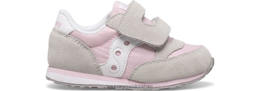 Saucony tenis baby jazz con velcro niños gris/rosa/blanco P4B2Z0991
