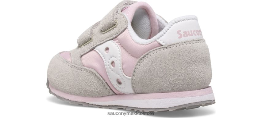 Saucony tenis baby jazz con velcro niños gris/rosa/blanco P4B2Z0991