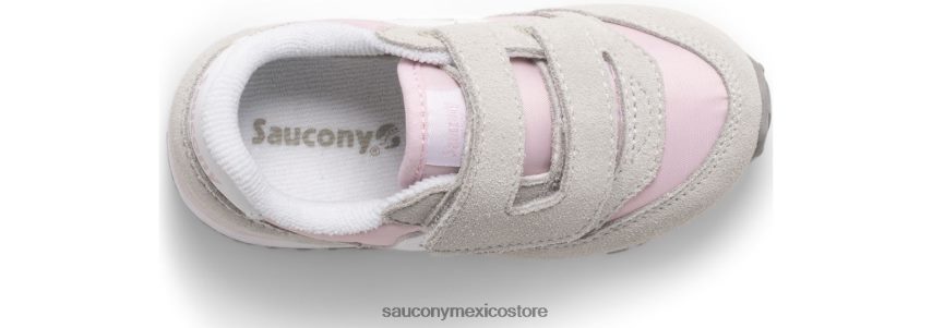 Saucony tenis baby jazz con velcro niños gris/rosa/blanco P4B2Z0991