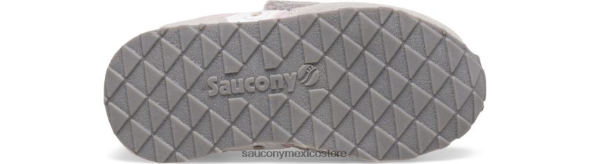 Saucony tenis baby jazz con velcro niños gris/rosa/blanco P4B2Z0991