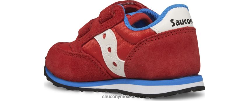 Saucony tenis baby jazz con velcro niños rojo azul P4B2Z0997