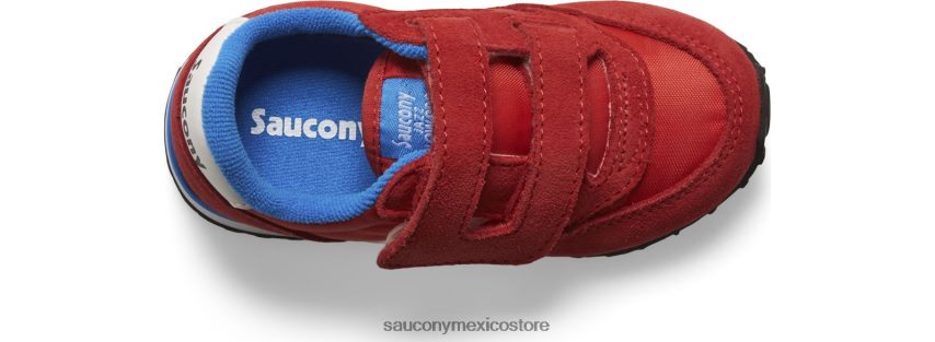 Saucony tenis baby jazz con velcro niños rojo azul P4B2Z0997