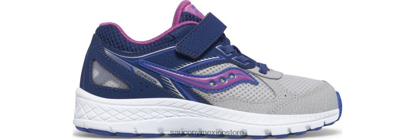 Saucony tenis cohesion 14 a/c niños azul marino/gris/uva P4B2Z0917