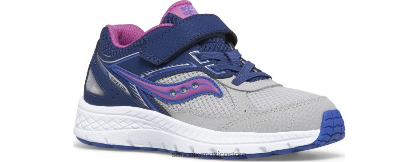 Saucony tenis cohesion 14 a/c niños azul marino/gris/uva P4B2Z0917