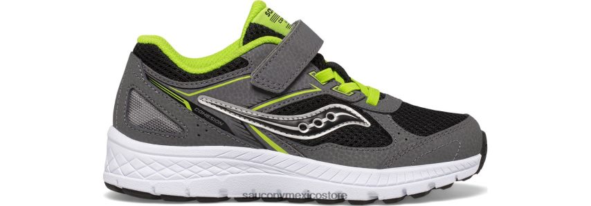Saucony tenis cohesion 14 a/c niños gris/negro/verde P4B2Z0916