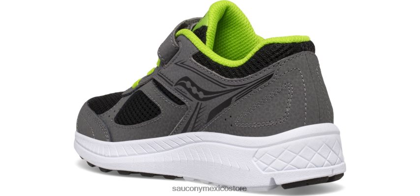 Saucony tenis cohesion 14 a/c niños gris/negro/verde P4B2Z0916
