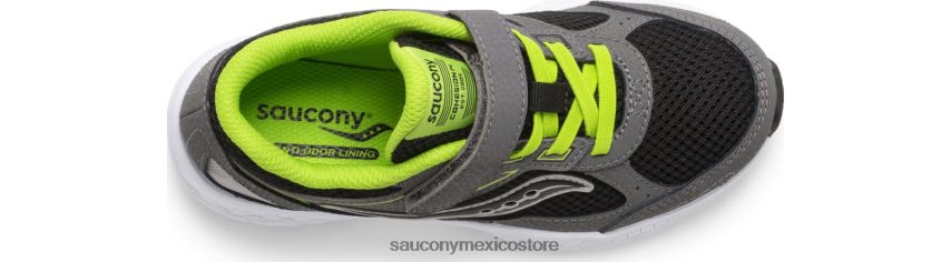 Saucony tenis cohesion 14 a/c niños gris/negro/verde P4B2Z0916