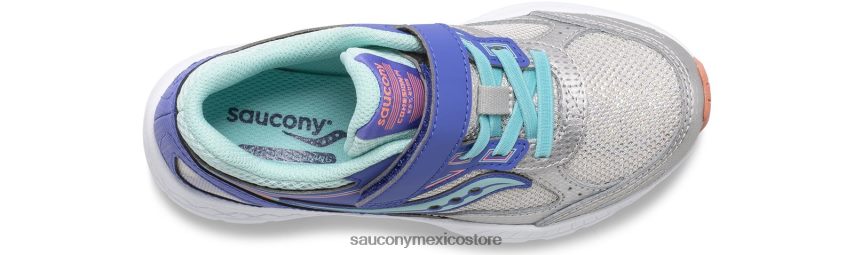 Saucony tenis cohesion 14 a/c niños plata/bígaro/turq P4B2Z0919