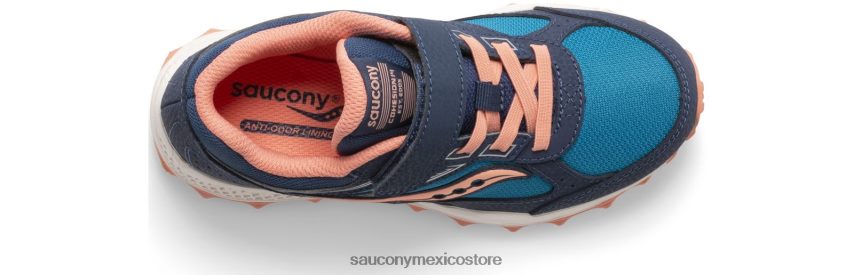 Saucony tenis cohesion tr14 a/c niños azul marino/verde azulado/coral P4B2Z0974