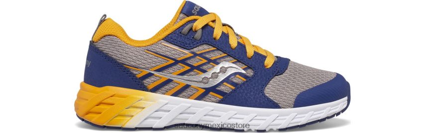 Saucony tenis wind 20 con cordones niños azul marino/oro P4B2Z0941