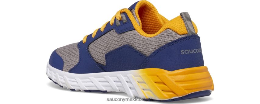 Saucony tenis wind 20 con cordones niños azul marino/oro P4B2Z0941