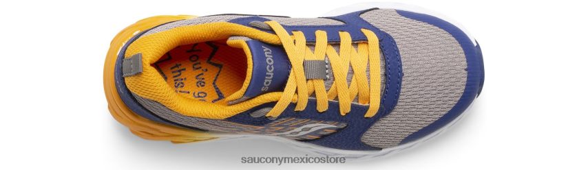 Saucony tenis wind 20 con cordones niños azul marino/oro P4B2Z0941