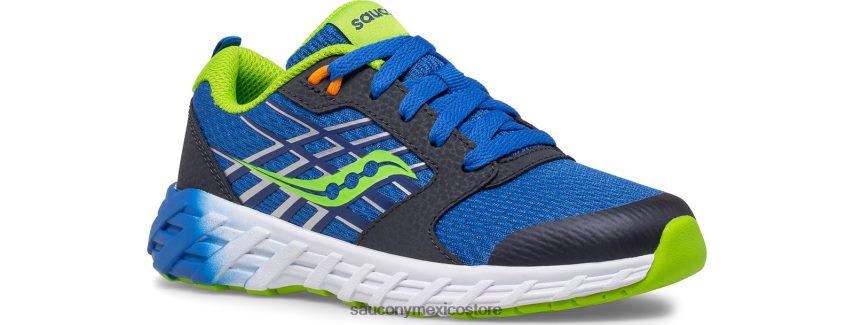 Saucony tenis wind 20 con cordones niños azul verde P4B2Z0937