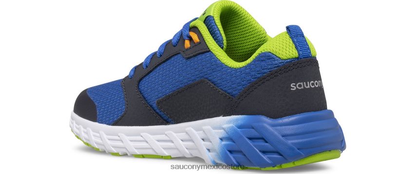 Saucony tenis wind 20 con cordones niños azul verde P4B2Z0937