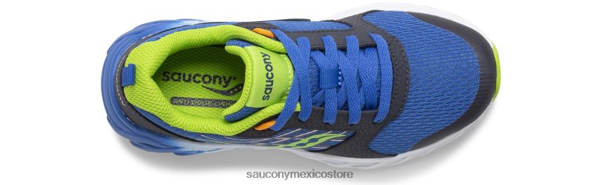 Saucony tenis wind 20 con cordones niños azul verde P4B2Z0937