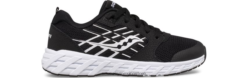 Saucony tenis wind 20 con cordones niños blanco negro P4B2Z0936