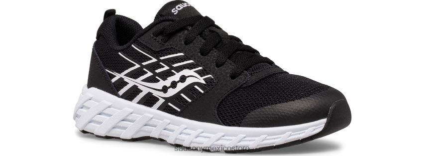 Saucony tenis wind 20 con cordones niños blanco negro P4B2Z0936