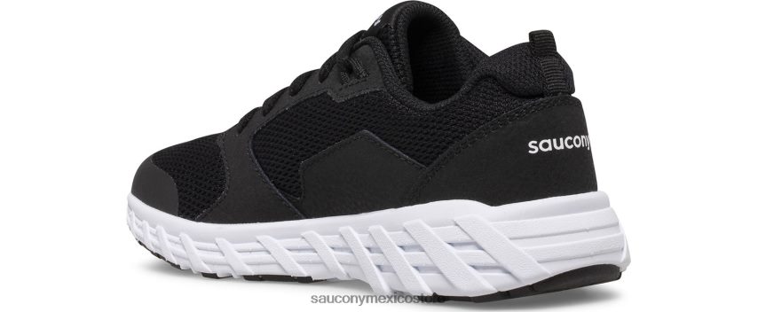 Saucony tenis wind 20 con cordones niños blanco negro P4B2Z0936