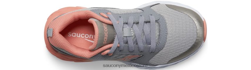 Saucony tenis wind 20 con cordones niños gris/coral P4B2Z0939