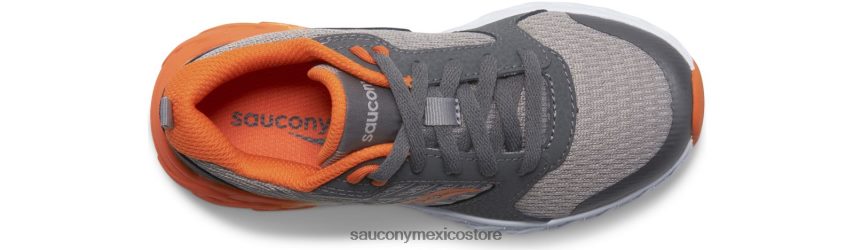 Saucony tenis wind 20 con cordones niños gris/naranja P4B2Z0940