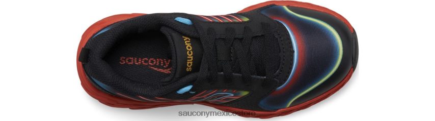 Saucony tenis wind 20 con cordones niños neón/negro/rojo P4B2Z0942
