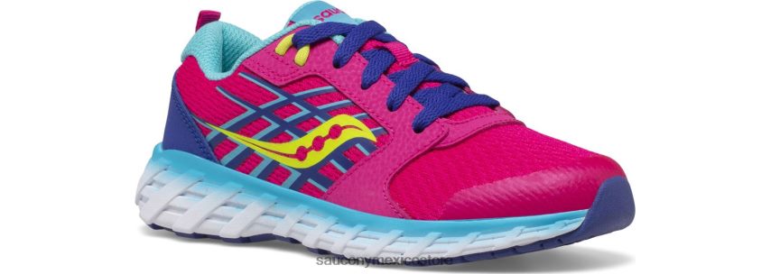 Saucony tenis wind 20 con cordones niños rosa/azul/verde P4B2Z0943