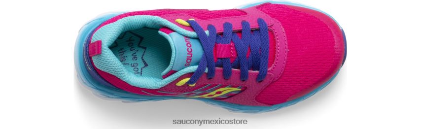Saucony tenis wind 20 con cordones niños rosa/azul/verde P4B2Z0943