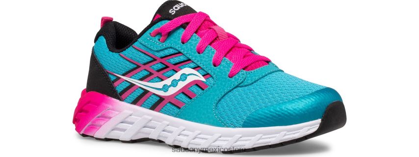 Saucony tenis wind 20 con cordones niños turquesa/rosa/negro P4B2Z0945