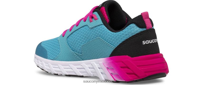 Saucony tenis wind 20 con cordones niños turquesa/rosa/negro P4B2Z0945