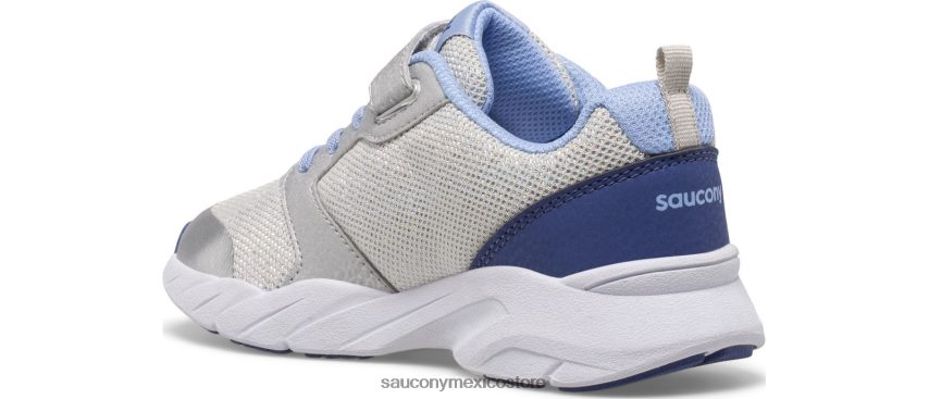 Saucony tenis wind fst a/c niños plata/azul/rosa P4B2Z0869