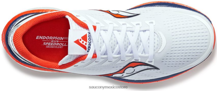 Saucony velocidad de endorfinas de boston 3 hombres naval Blanca P4B2Z0107