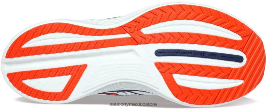 Saucony velocidad de endorfinas de boston 3 hombres naval Blanca P4B2Z0107