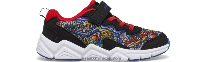 Saucony zapatilla flash 30 aire acondicionado niños negro/rojo/grafiti P4B2Z0977