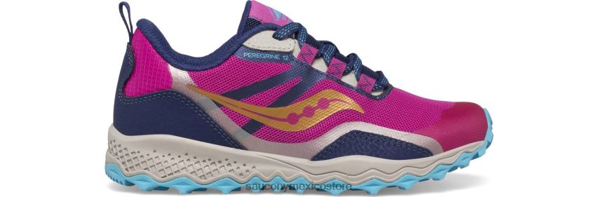 Saucony zapatilla peregrine 12 escudo niños azul marino/turquesa/rosa P4B2Z0897