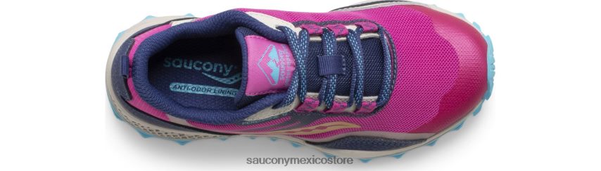 Saucony zapatilla peregrine 12 escudo niños azul marino/turquesa/rosa P4B2Z0897