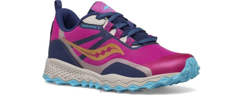 Saucony zapatilla peregrine 12 escudo niños azul marino/turquesa/rosa P4B2Z0897