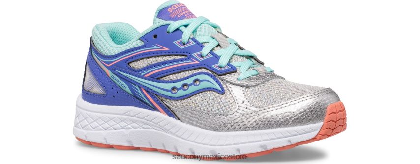 Saucony zapatillas con cordones cohesion 14 niños plata/bígaro/turq P4B2Z0934