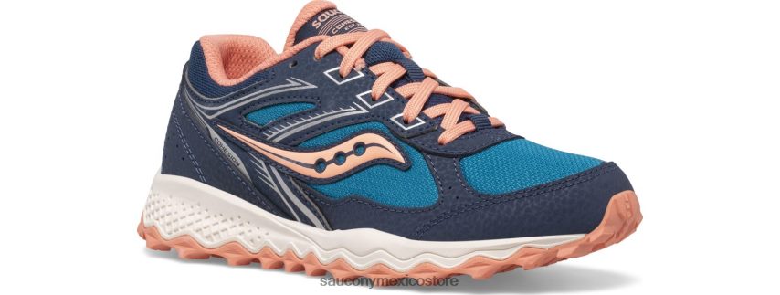 Saucony zapatillas con cordones tr14 cohesion niños azul marino/verde azulado/coral P4B2Z0896