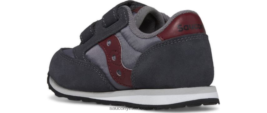 Saucony zapatillas jazz con velcro niños gris/rojo oscuro P4B2Z0951