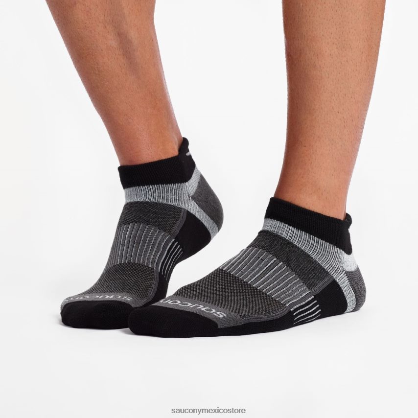 Saucony paquete de 3 pares de calcetines inferno no show tab hombres negro P4B2Z0476