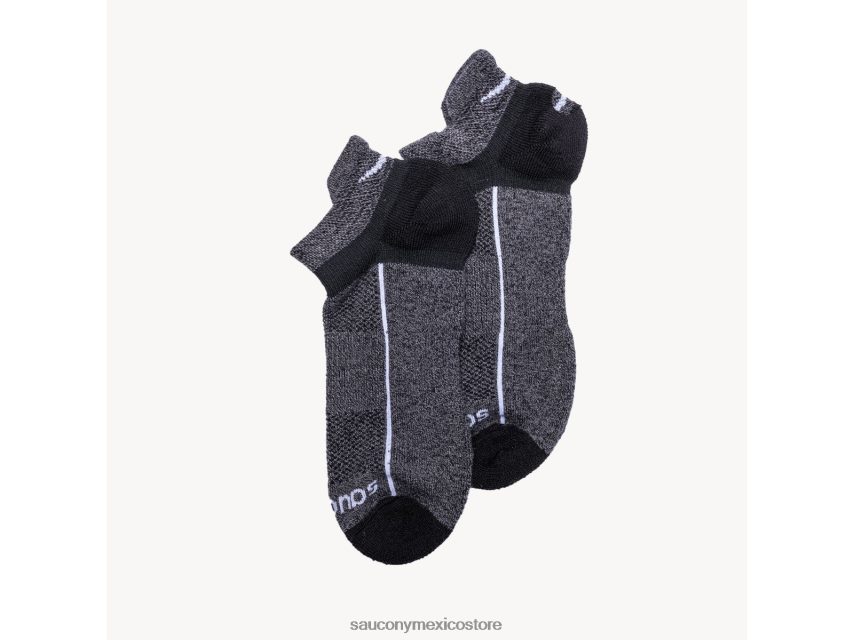 Saucony paquete de 3 pares de calcetines invisibles de mezcla de lana merino inferno hombres gris marga P4B2Z0472