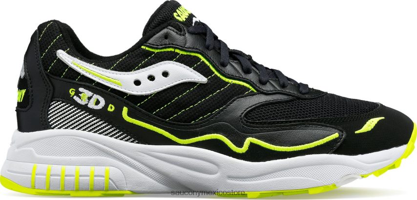 Saucony Huracán de rejilla 3d hombres blanco negro P4B2Z0197