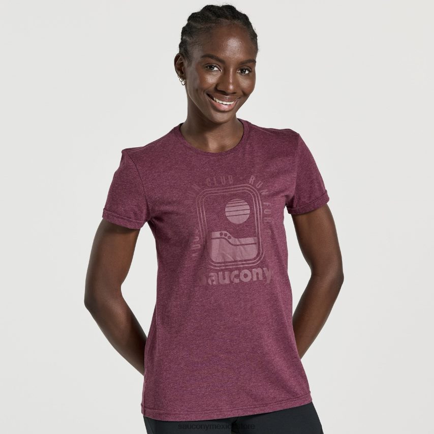 Saucony camiseta descansada mujer brezo de piedra P4B2Z0790