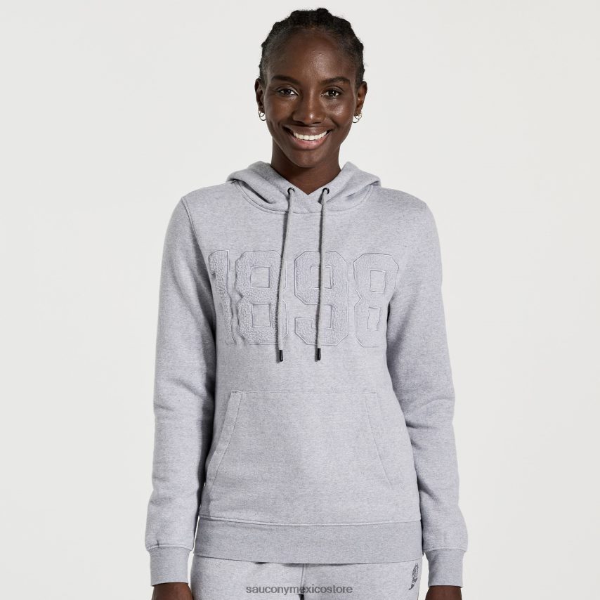 Saucony sudadera con capucha descansada mujer brezo gris claro P4B2Z0797