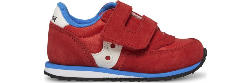 Saucony tenis baby jazz con velcro niños rojo azul P4B2Z0997
